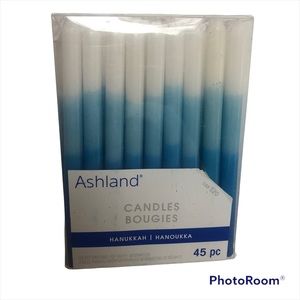 Hanukkah‎ Festival of Lights Menorah Blue White Candles NWT